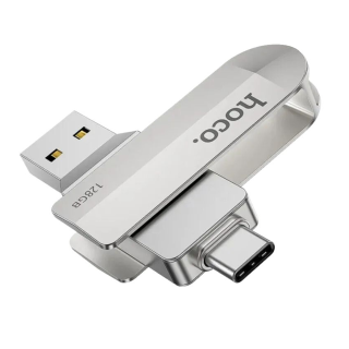 Pendrive Dual Usb 3.0 Tipo C Hoco Ud10 128 Gb Gris