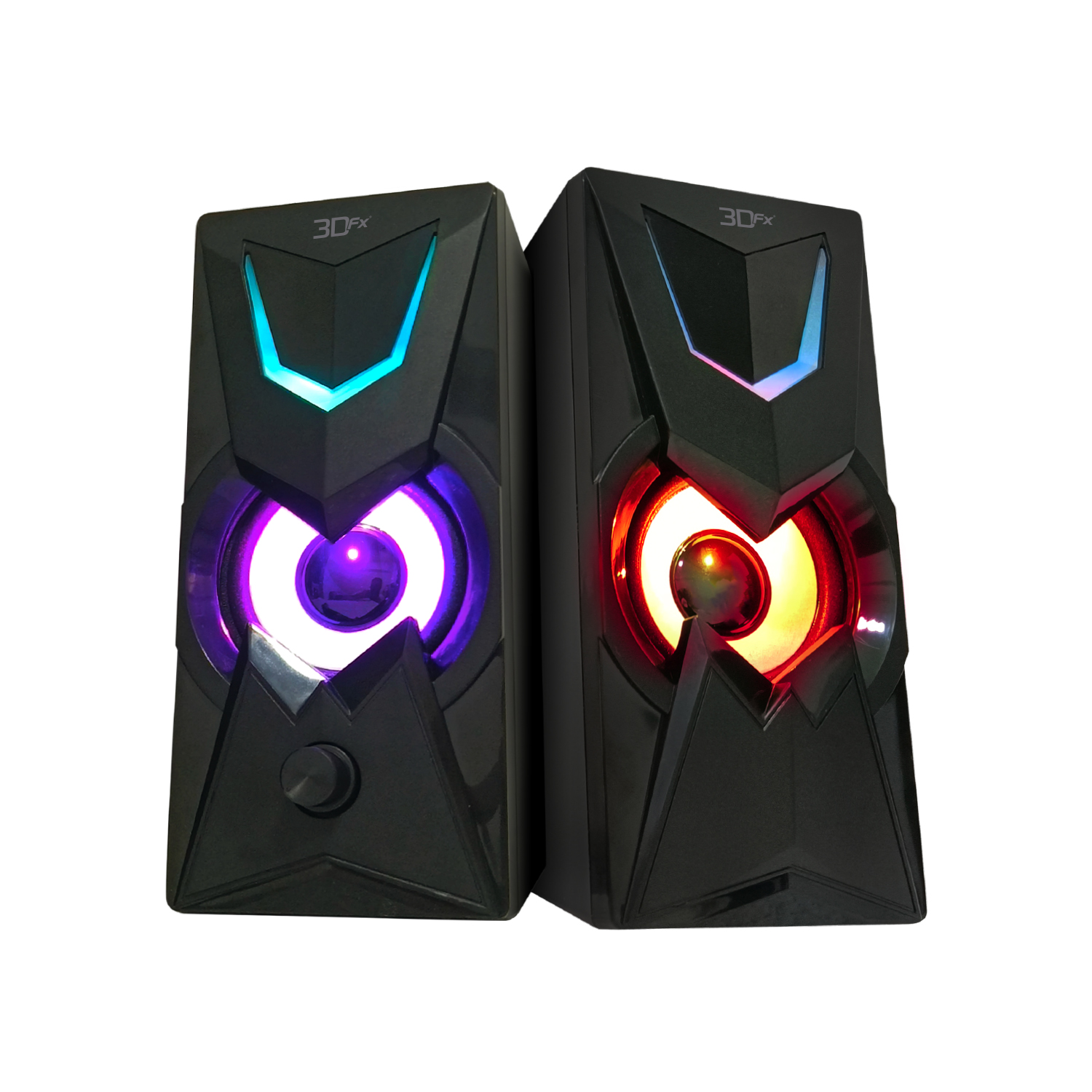 Parlantes Gamer 2.0 3DFX 10w Gwydyon Rgb Negro - Imagen 2