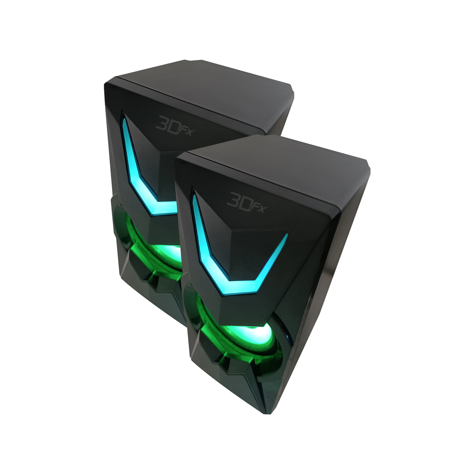 Parlantes Gamer 2.0 3DFX 10w Gwydyon Rgb Negro - Imagen 3