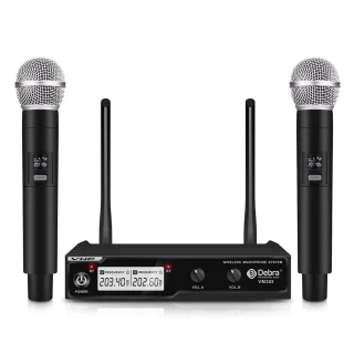 Debra Audio VM302 Vhf Sistema de Micrófonos Inalámbricos Dual de Mano
